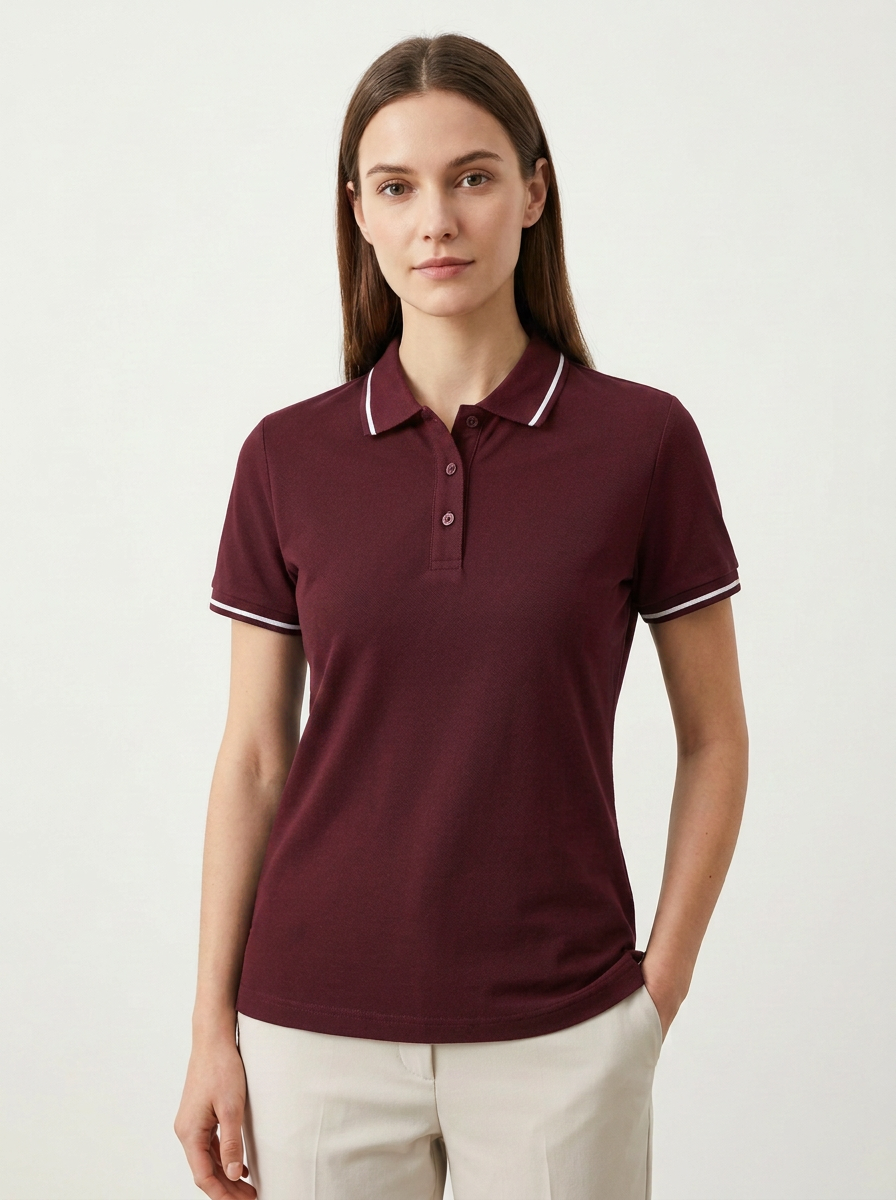 Women's Classic Contrast-Trim Polo Shirt