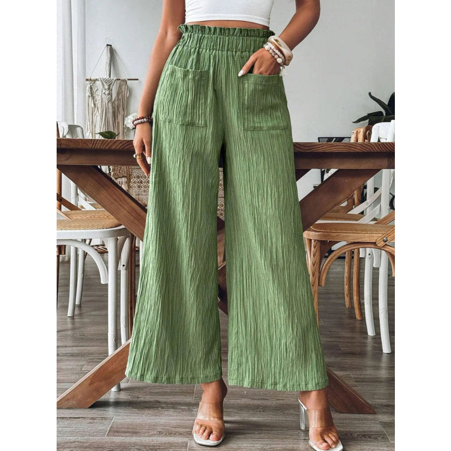 Casual Frill Wide Leg Pants