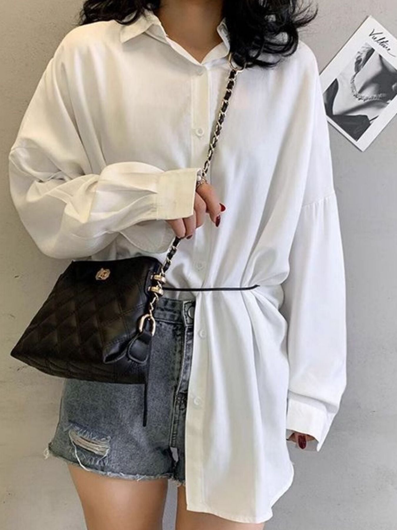 Quilted Bucket Crossbody Bag with Chain Strap