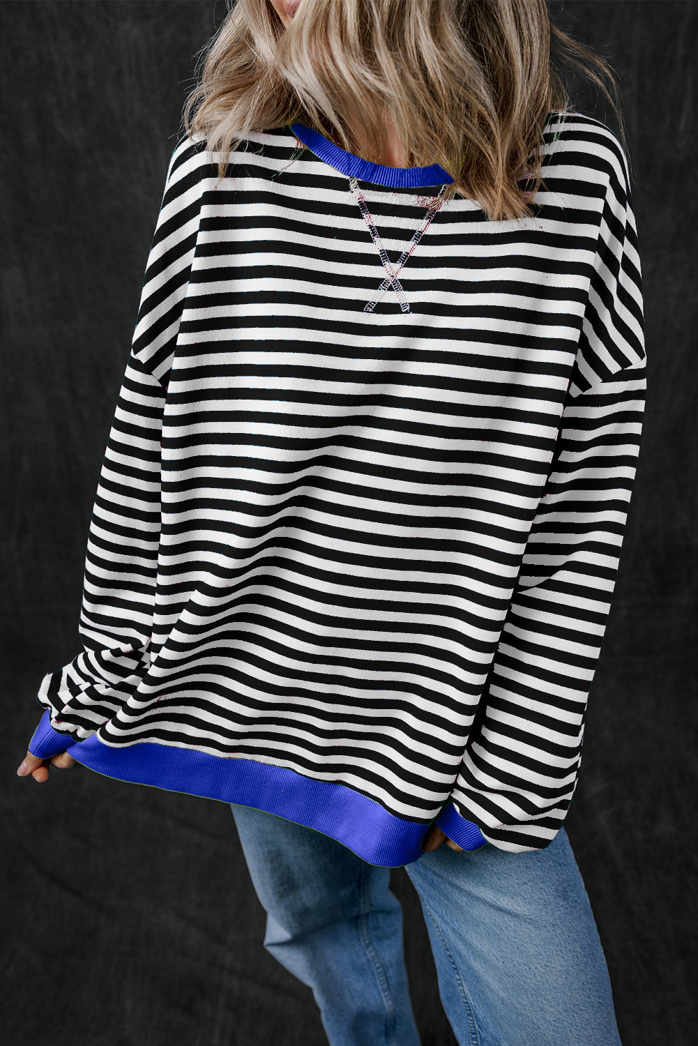Everyday Oversized Contrast Trim Sweatshirt