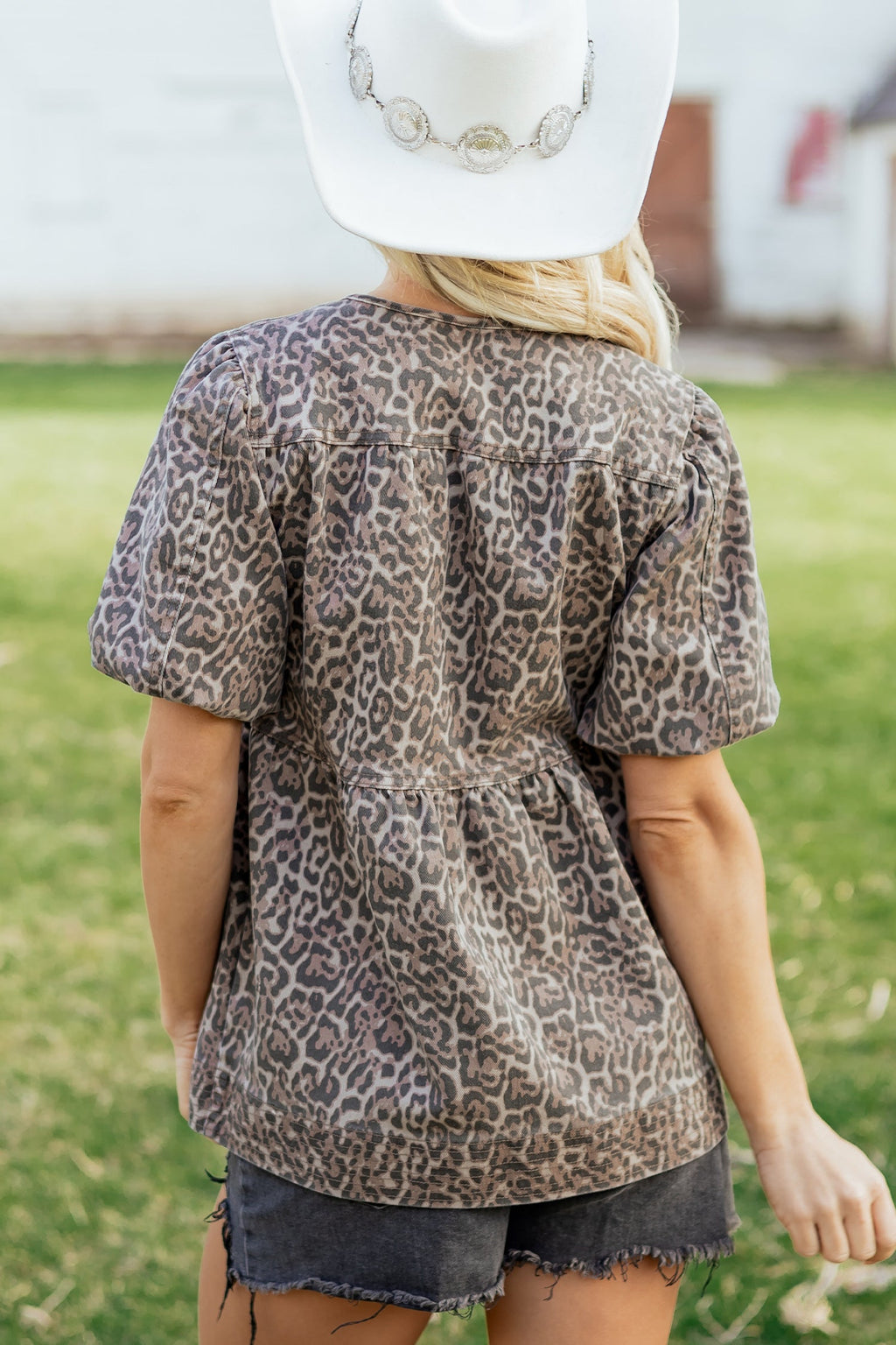 Tie Neck Short Puff Tee