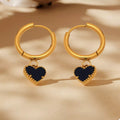 K Gold Plated Hoop Earrings with Heart Pendant