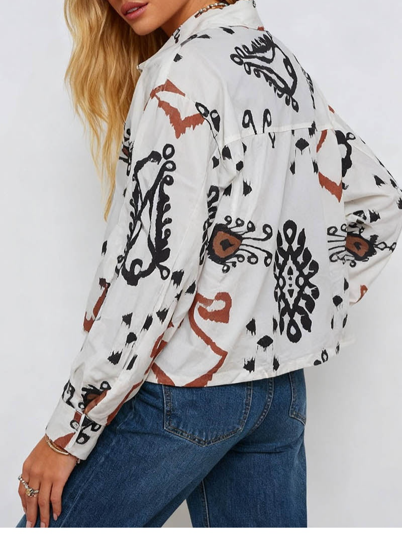 Boho Button Down Long Sleeves Shirt