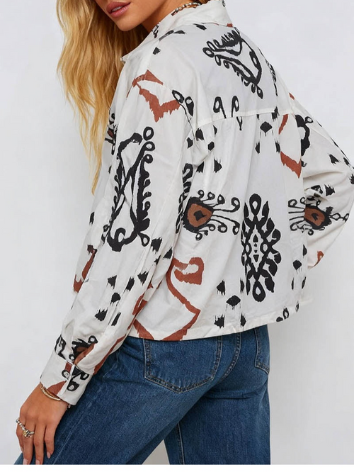 Boho Button Down Long Sleeves Shirt