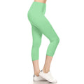 Solid Yoga Waist Capri Leggings
