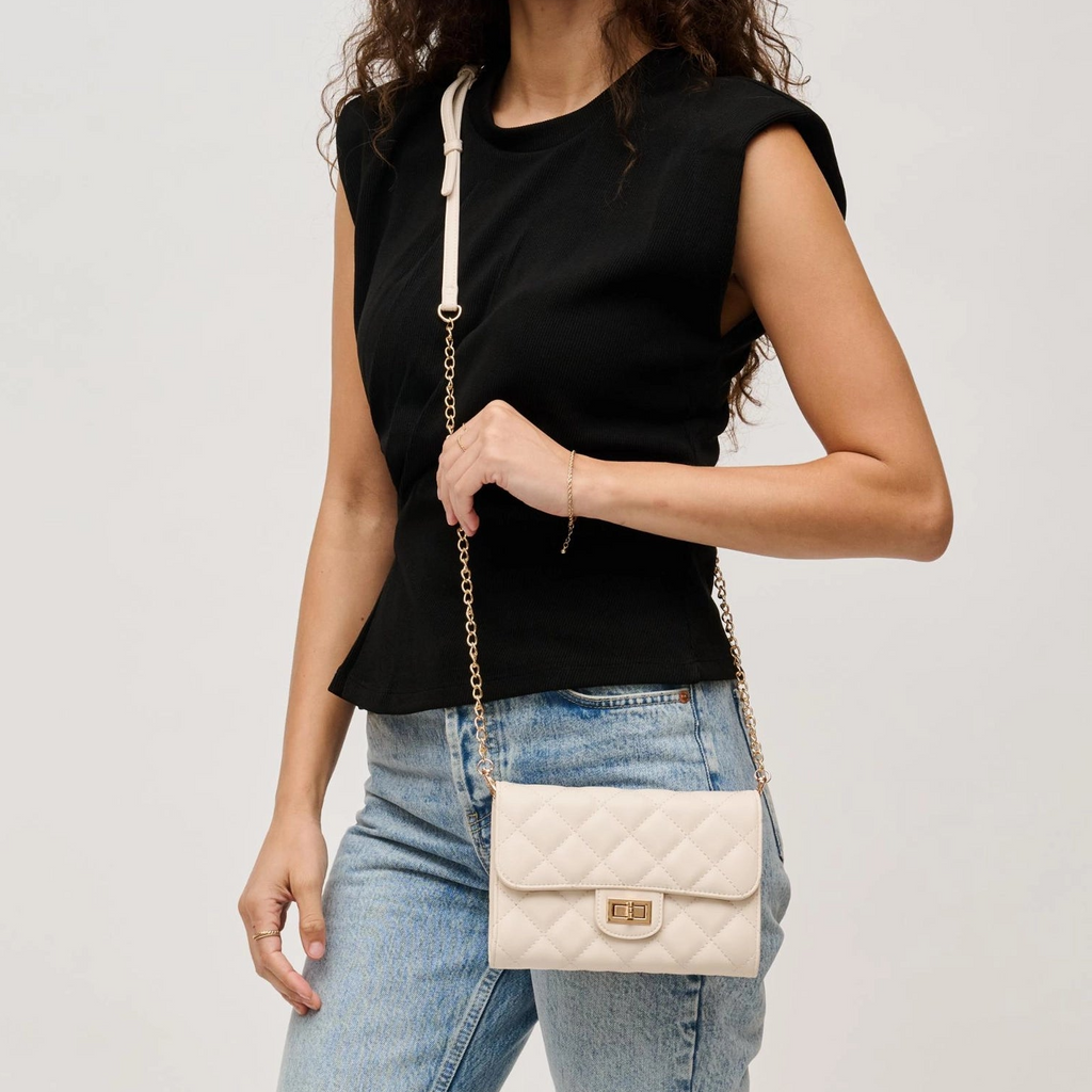 Faux Leather Zip Pocket Crossbody Bag