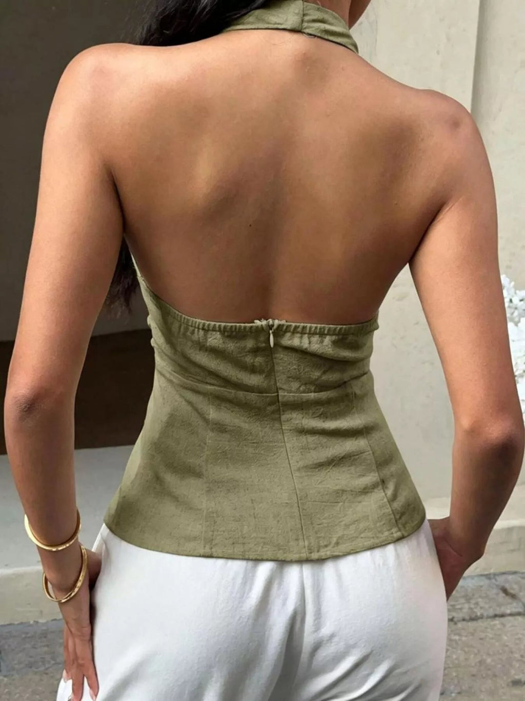Halter Neck Buckle Tank