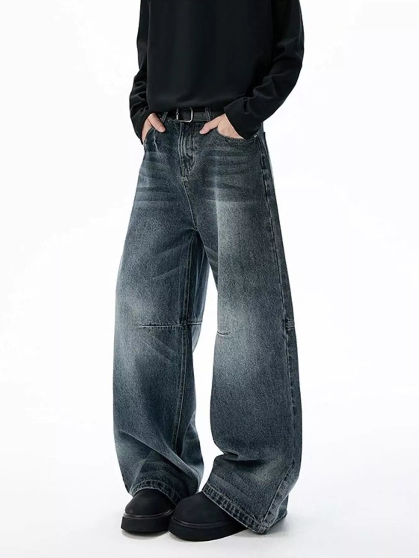 Everyday Men's Full Size Washed Wide Leg Jeans Plus Size
