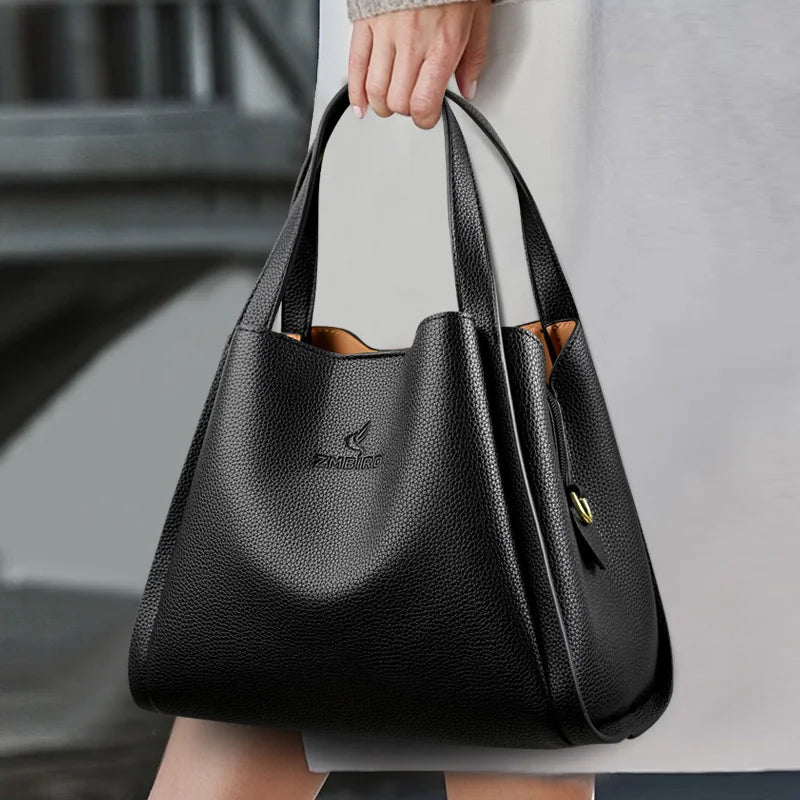 Versatile Soft Zip-Top Shoulder Bag