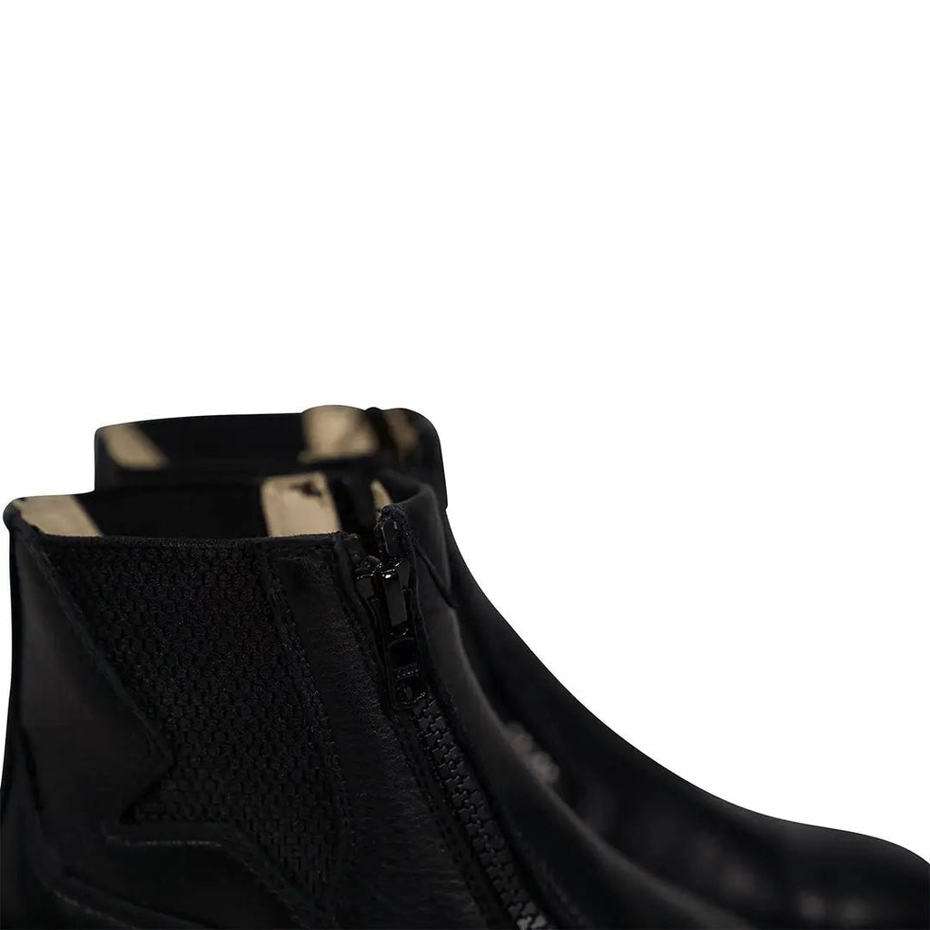 Zip Leather Riding Boots