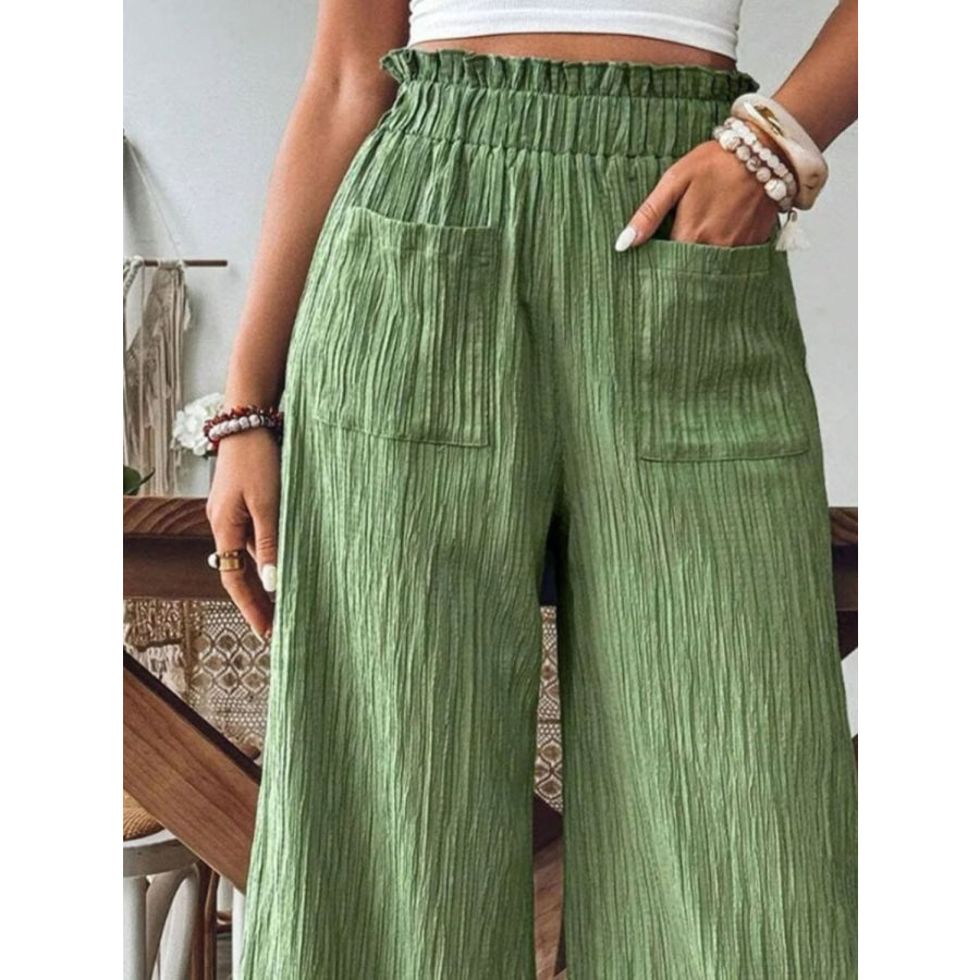 Casual Frill Wide Leg Pants