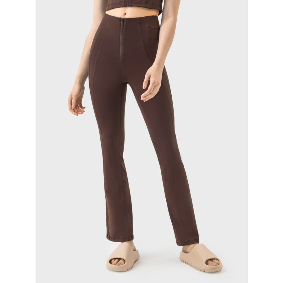 Zipper Detail High Waist Active Pants