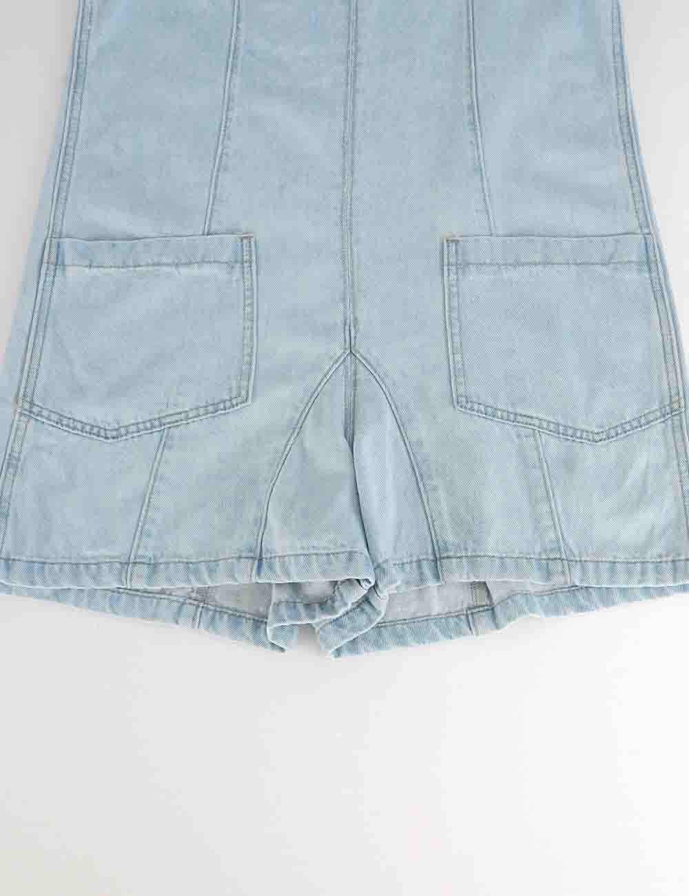 Denim Adjustable Shoulder Romper