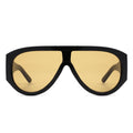 Retro Oversized Shield Wraparound Sunglasses