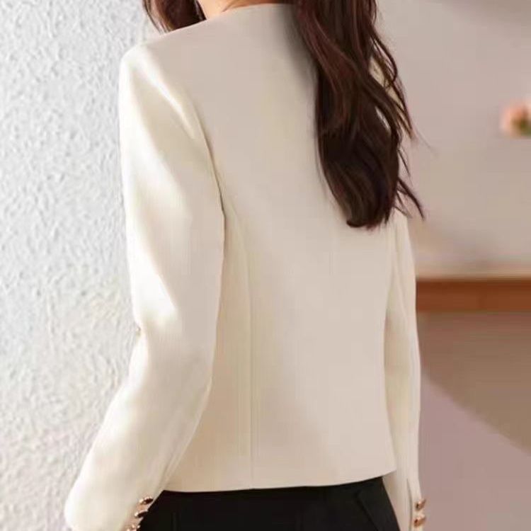 Cropped Crew Neck Jacket