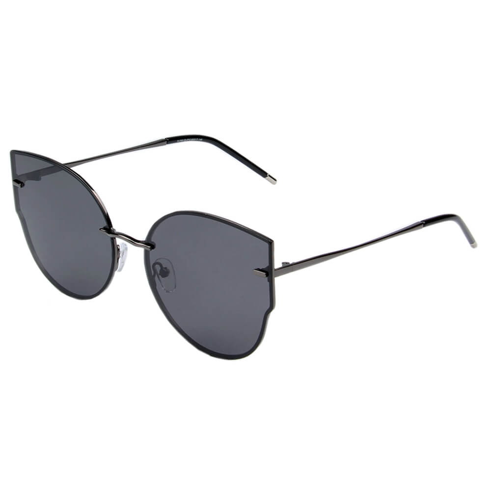 Polarized Round Cat-Eye Modern Profile Sunglasses