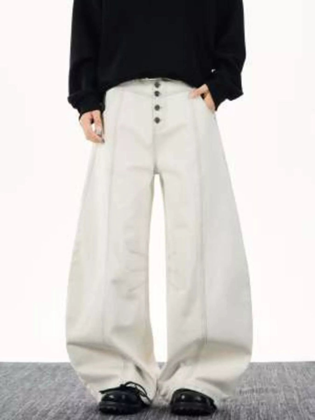 Men's Full Size Wide Leg Button-fly Jeans Plus Size