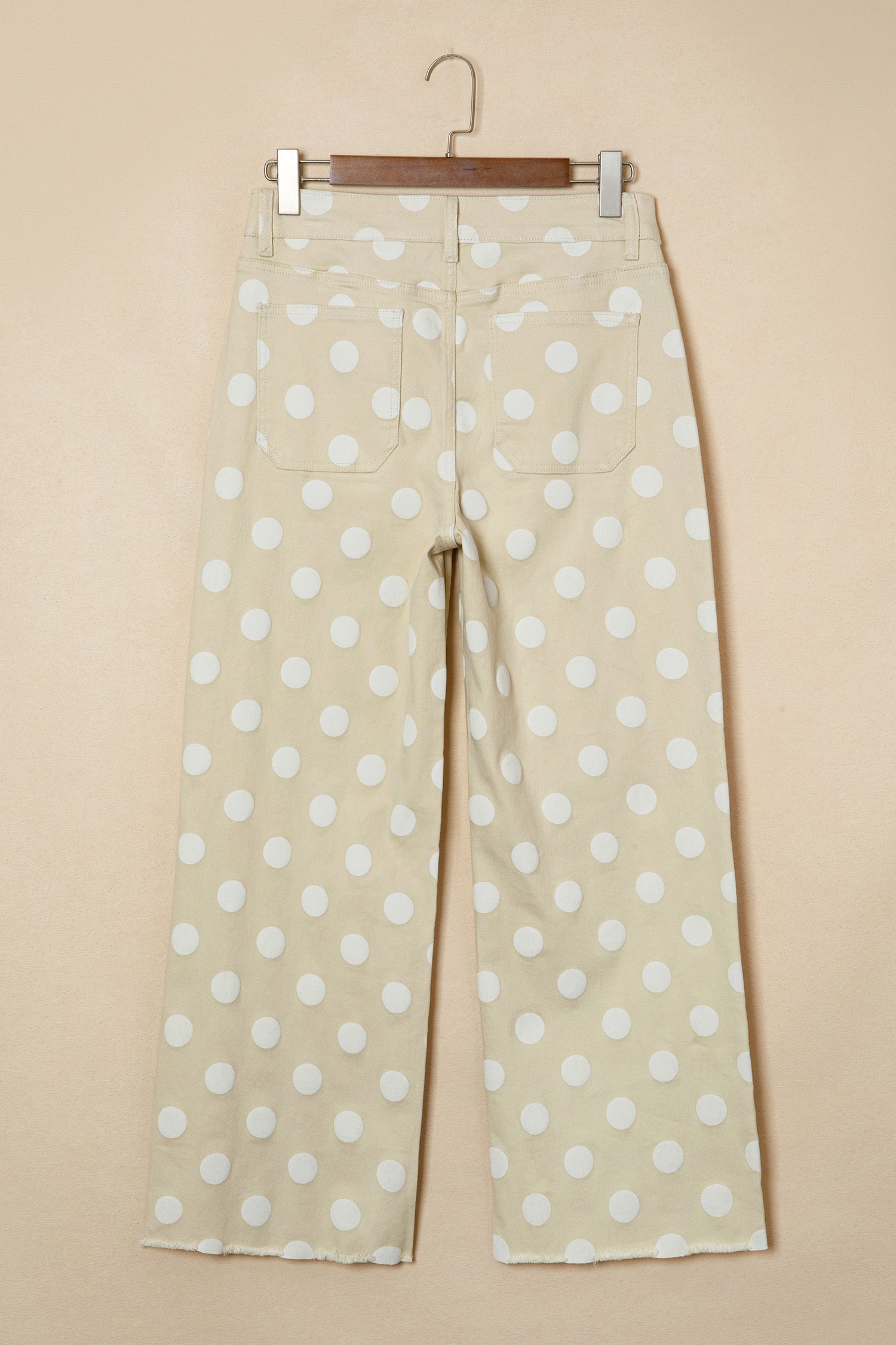 Raw Hem Print Polka Dot Shift Jeans