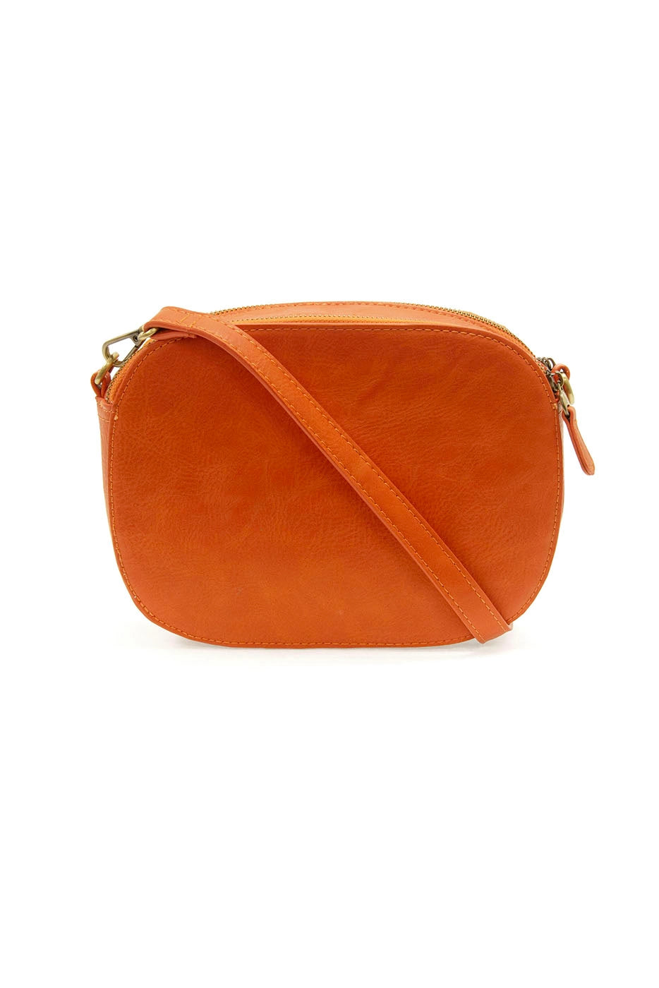 Faux Leather Roomy Zip Crossbody Bag