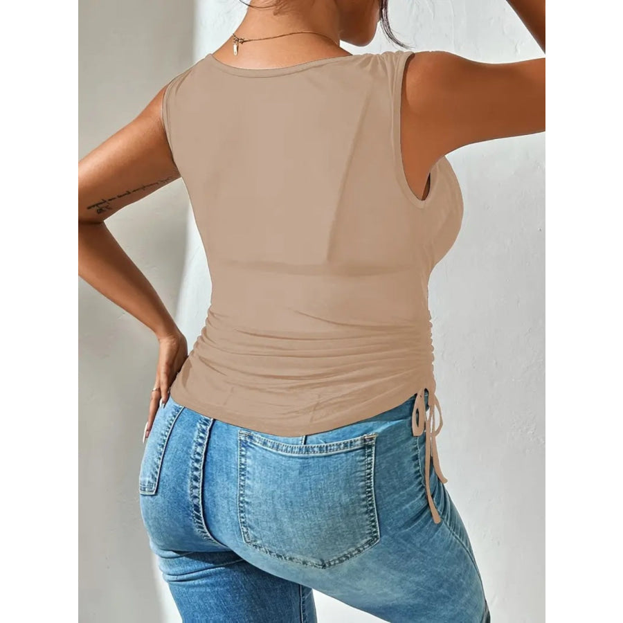 Side Drawstring Ruched Tank