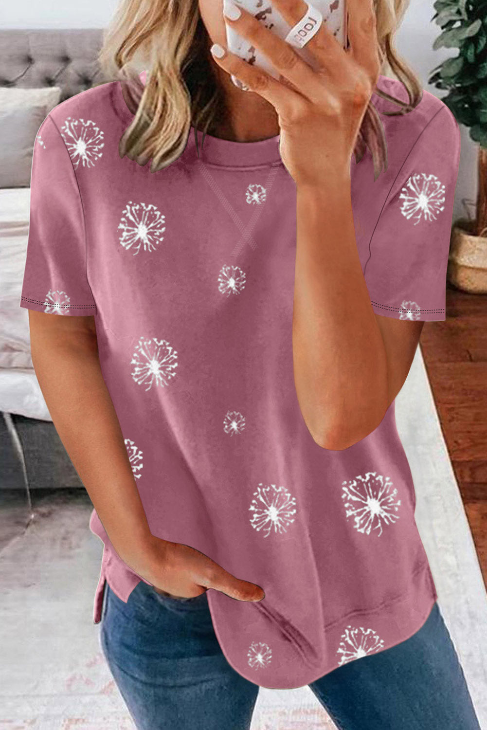 Star Print Crew Neck T-Shirt