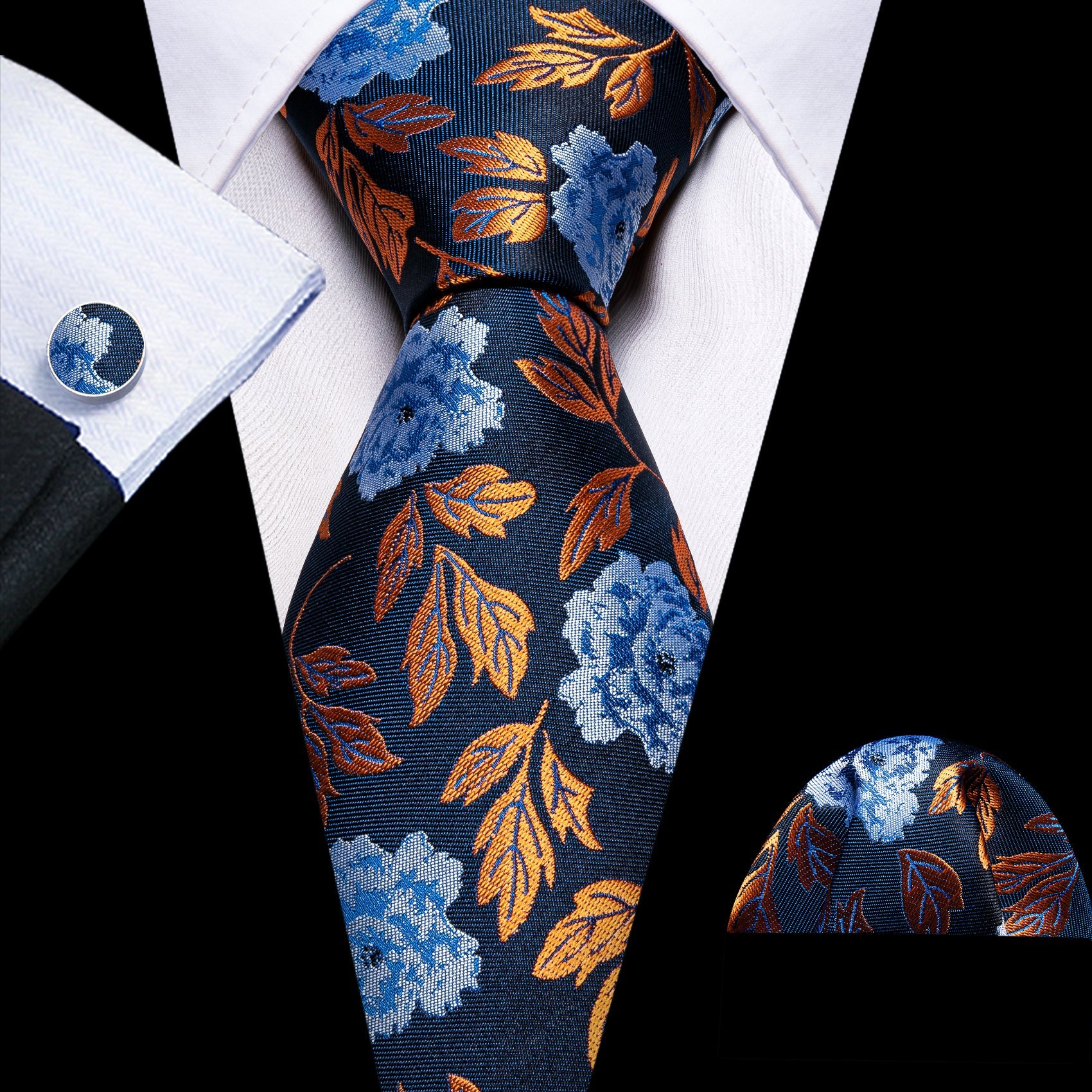 Classic Floral Silk Necktie Set