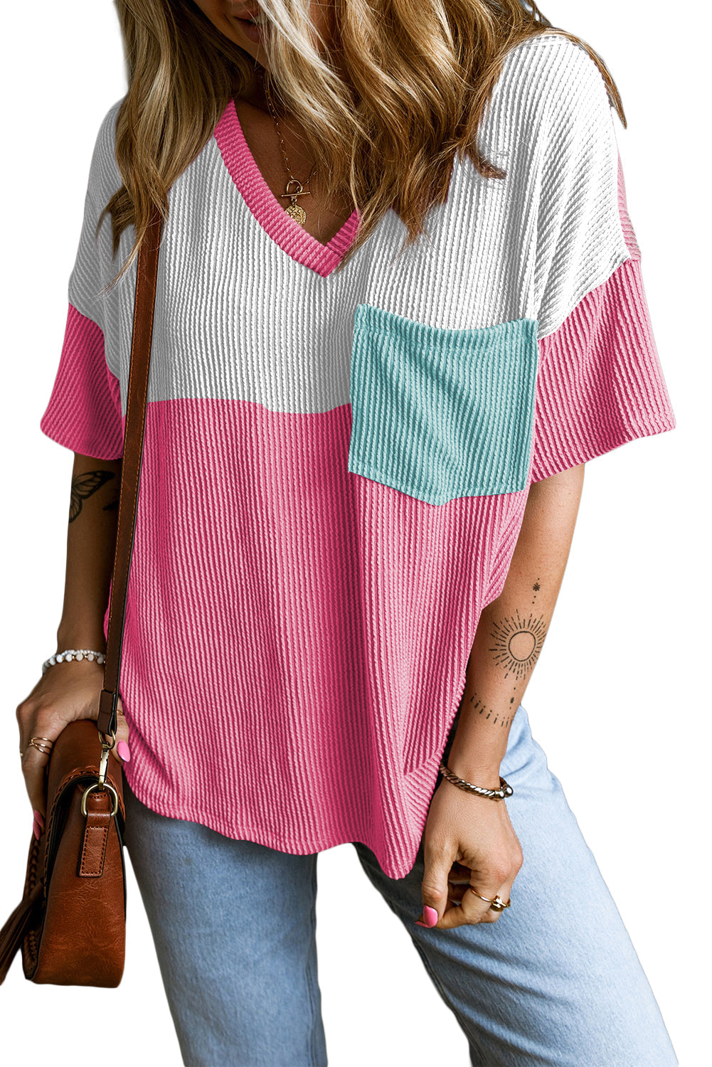 Rose Red Color Block Patch