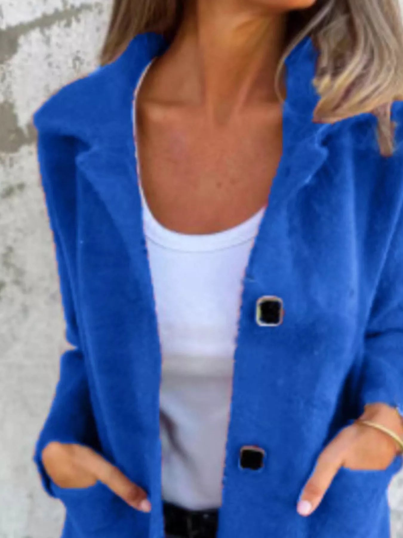 Full Size Button Down Long Sleeve Longline Coat Plus Size Jacket
