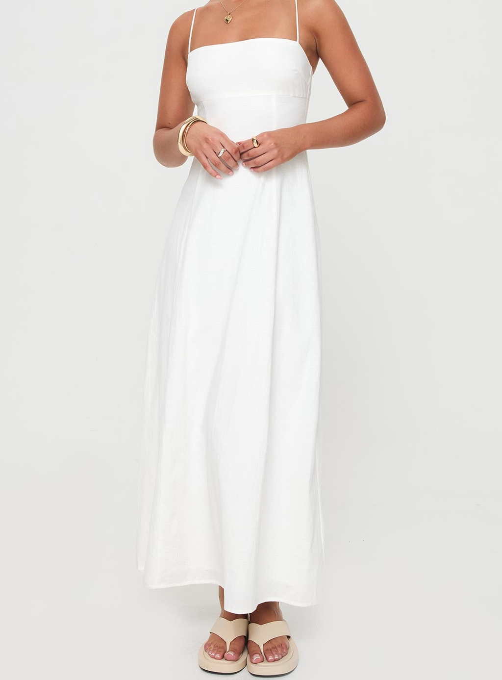 Clean Halter Tie Back Maxi Dress