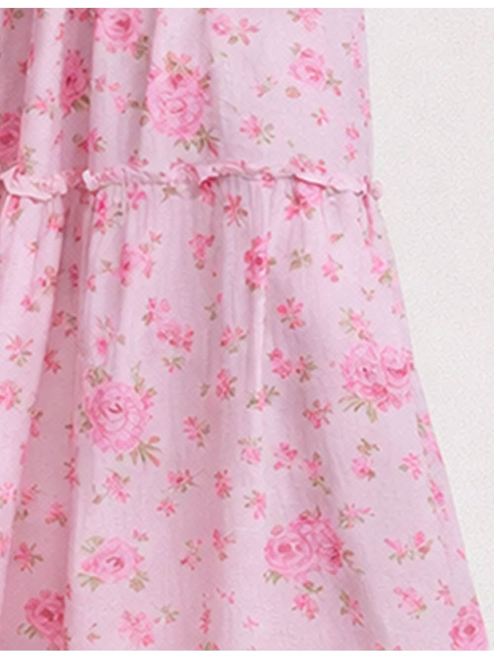 Boho Neck Puff Sleeves Maxi Dress