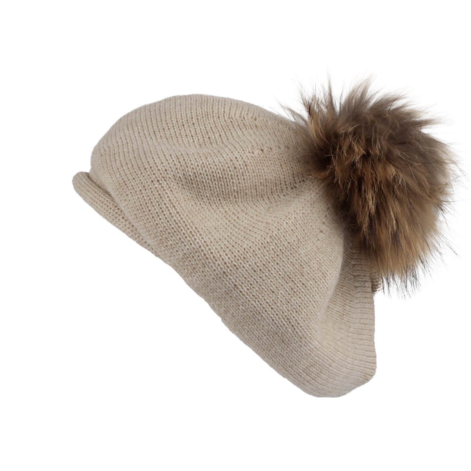 Knit Pom Pom Beret Beanie Hat