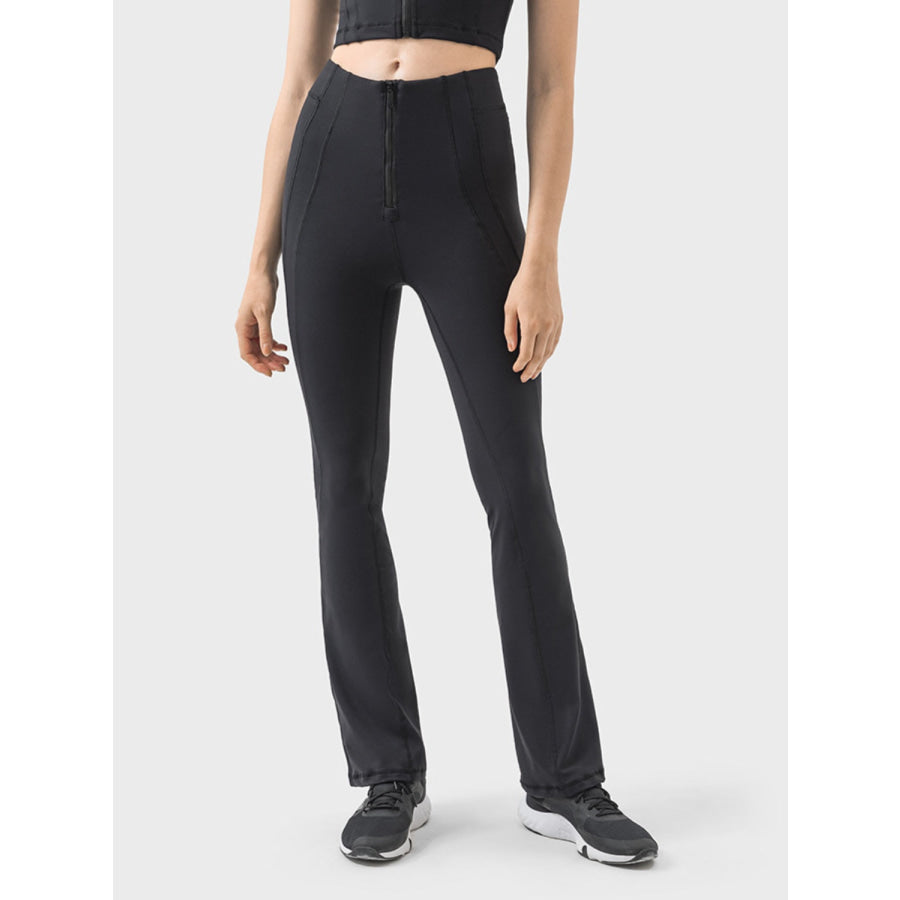 Zipper Detail High Waist Active Pants