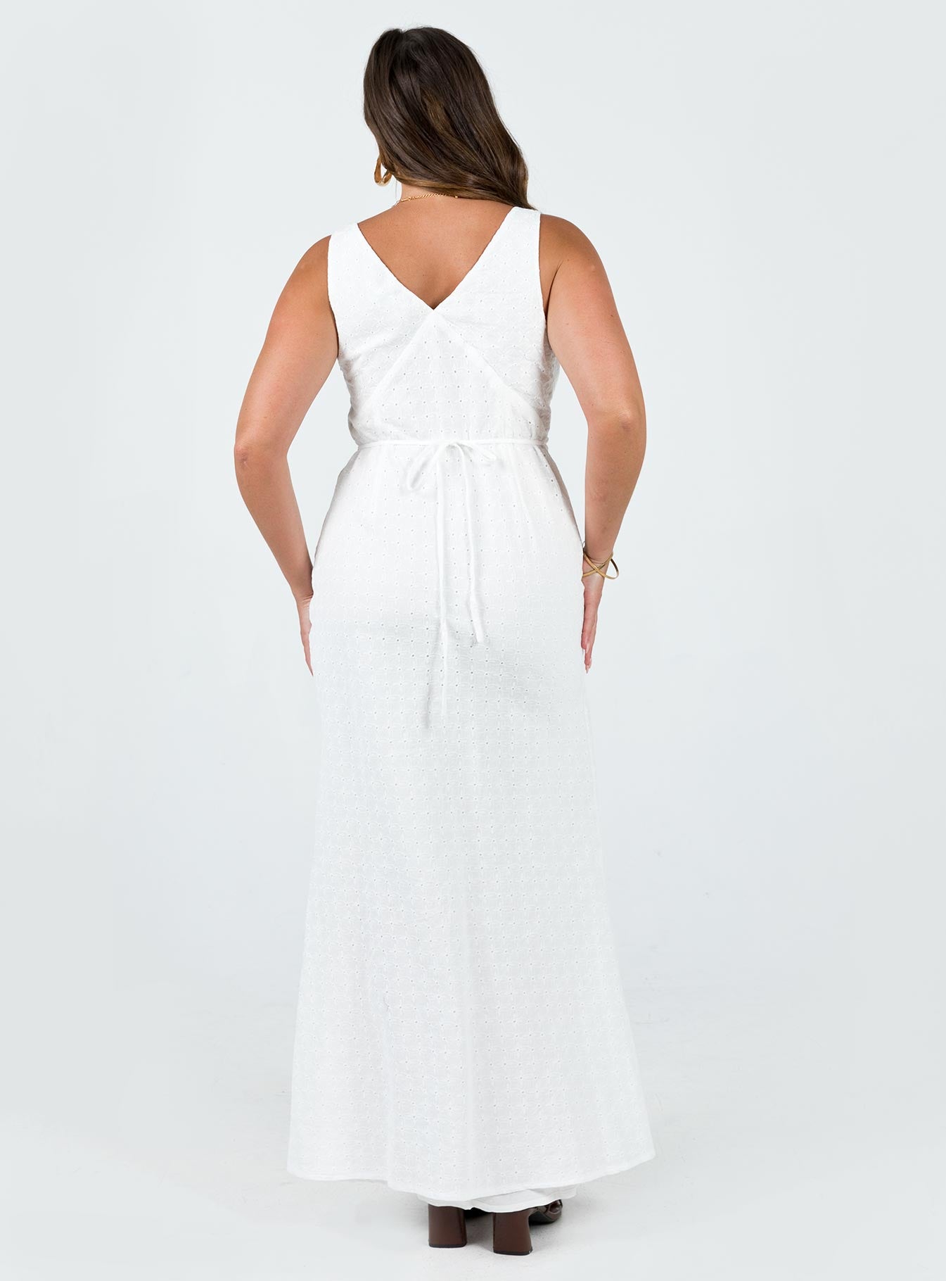 Sheer Accent Tie Back Maxi Dress