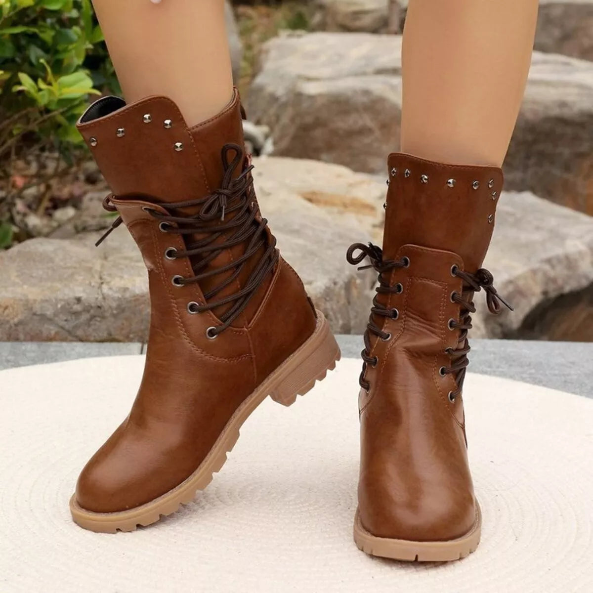 Lace-Up Riding Boots
