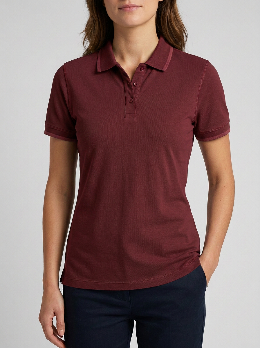 Women's Relaxed Contrast-Trim Polo Shirt