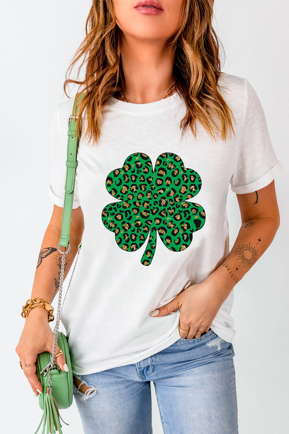 White Leopard Four Leaf Clover