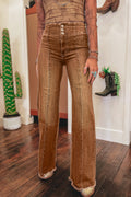 Everyday Flare High Waist Raw Hem Button Jeans