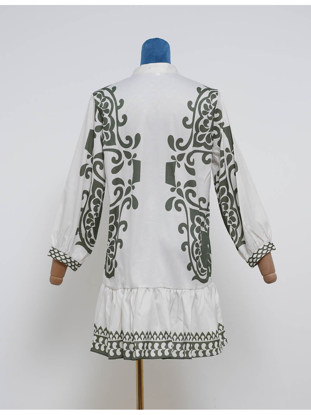 Boho Fringle Neck Long Sleeves Mini Dress