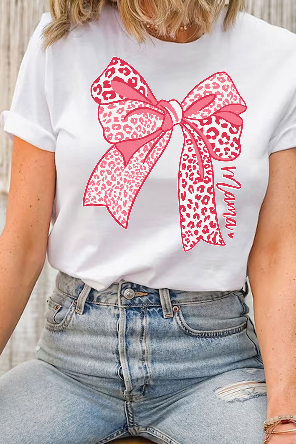 White Leopard Bow Graphic Mothers