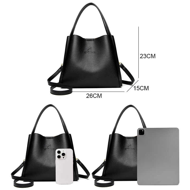 Modern Soft Zip-Top Shoulder Bag