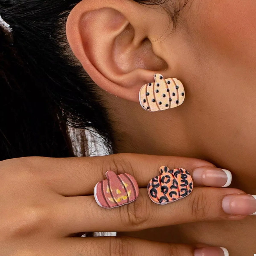 Piece Pumpkin Stud Earrings