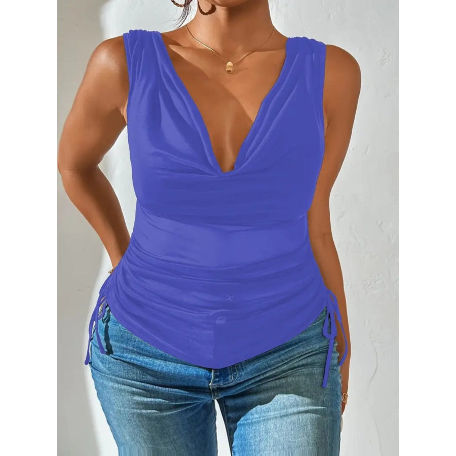Side Drawstring Ruched Tank