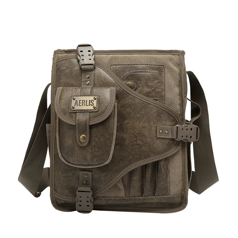 Canvas Zip-Top Shoulder Bag