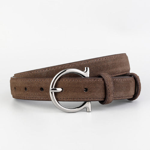 Casual Leather Belt with Buckle
