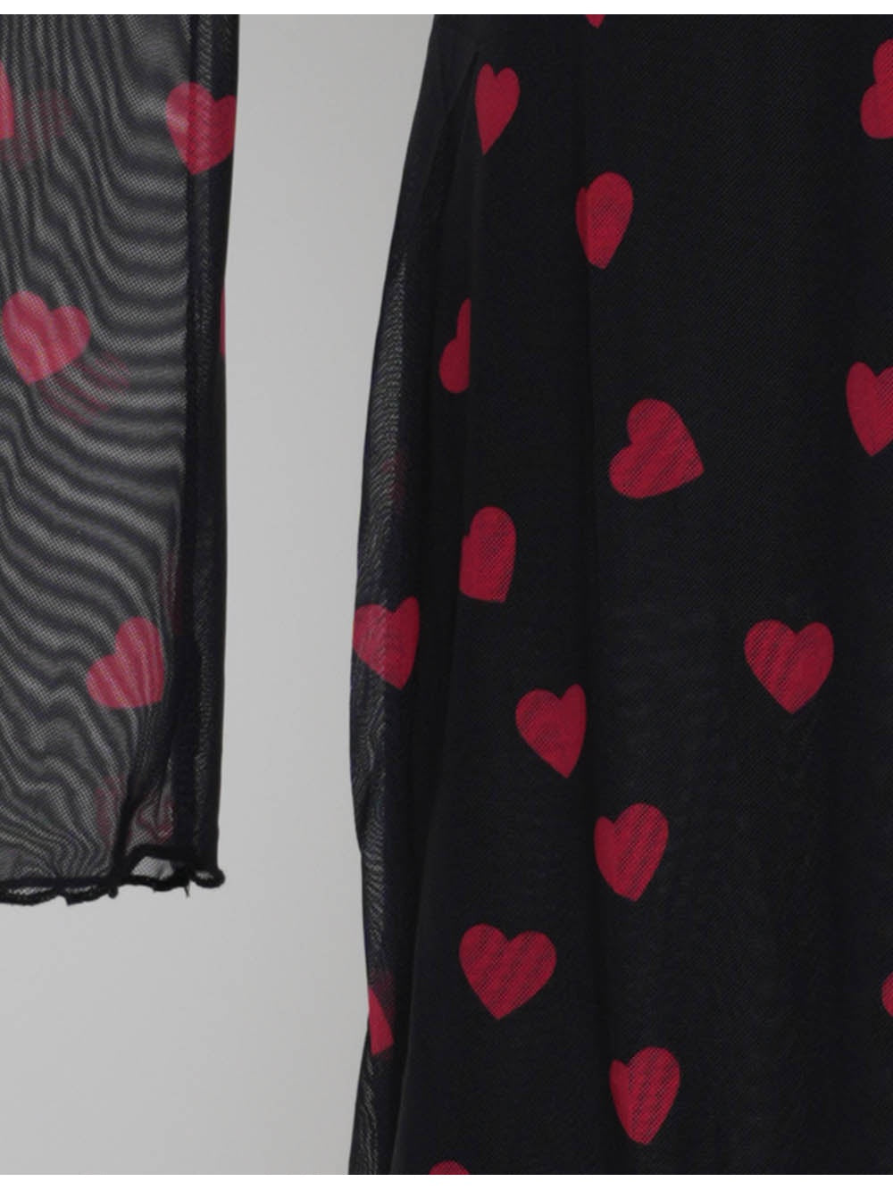 Open Back Valentine Heart Mesh Mini Dress