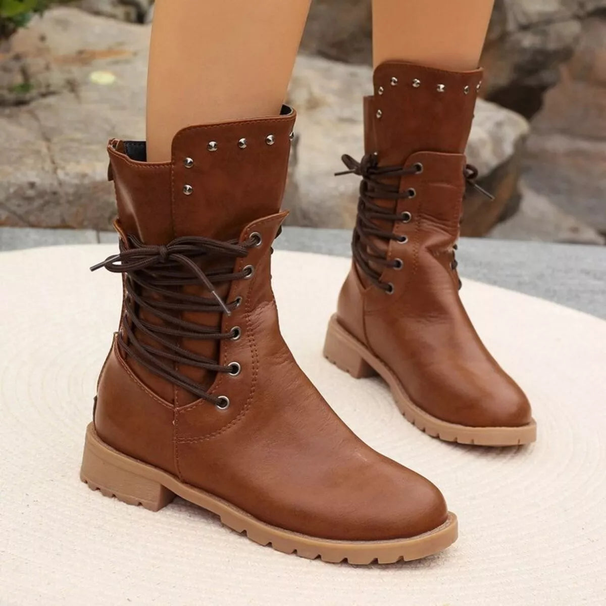 Lace-Up Riding Boots