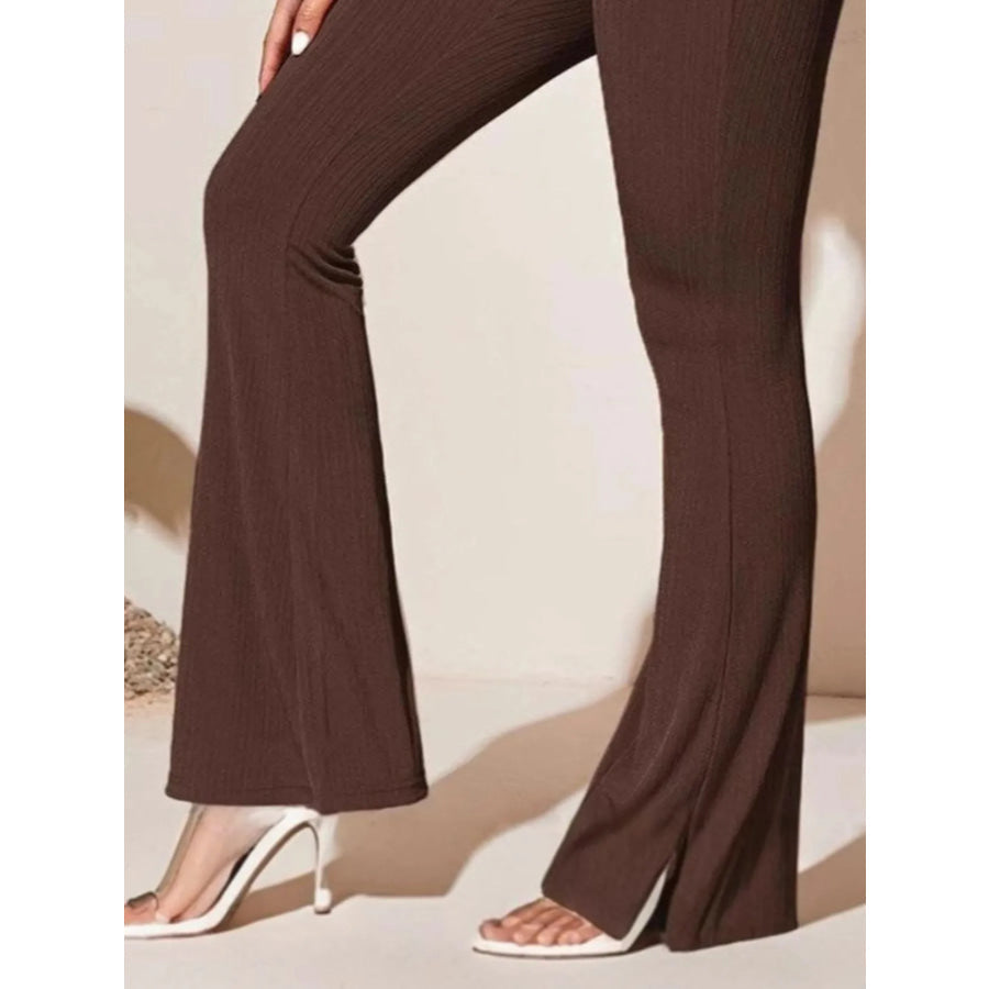 Full Size High Waist Flare Active Pants Plus Size