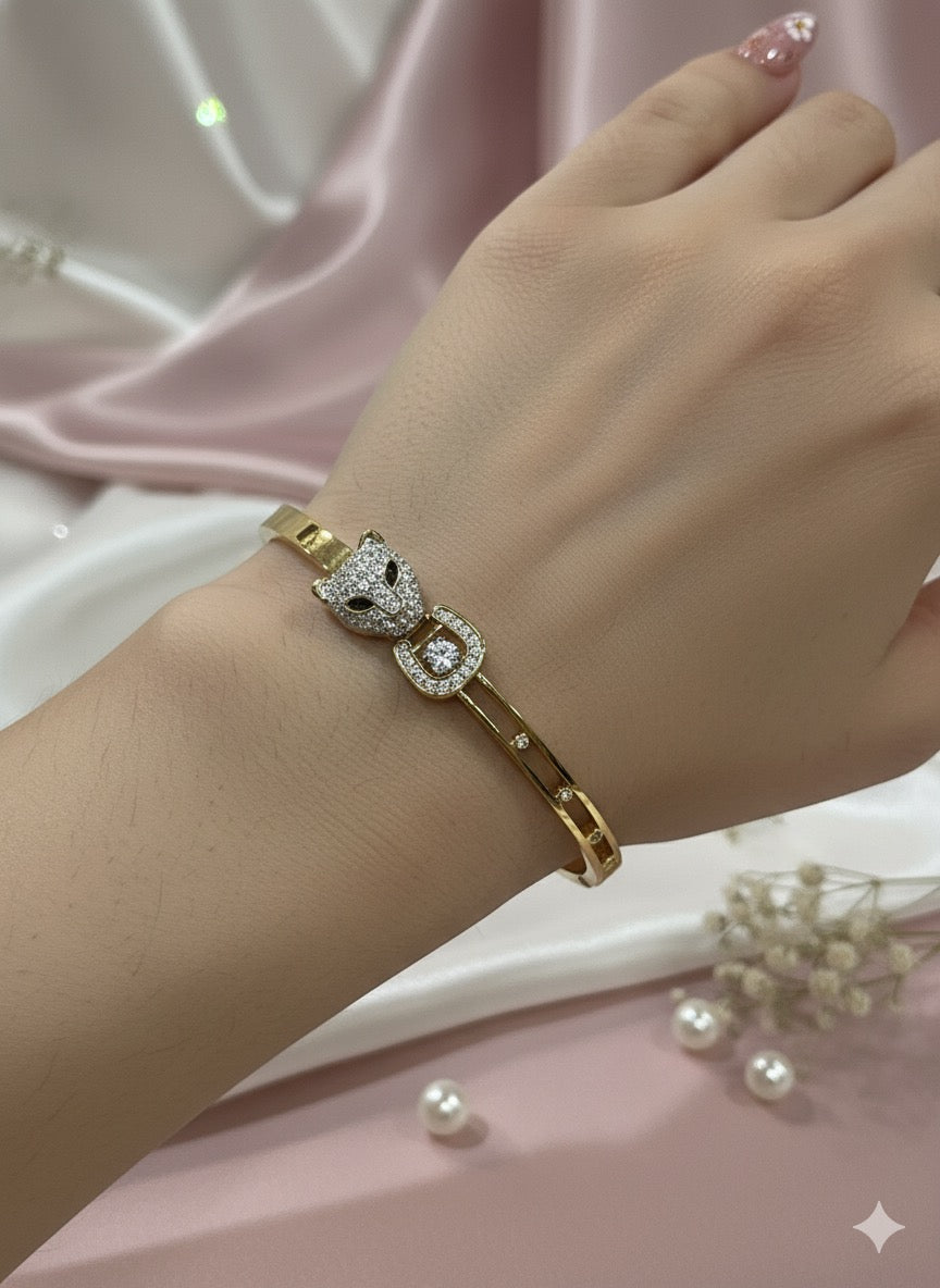 The Golden Jaguar Cuff Bangle