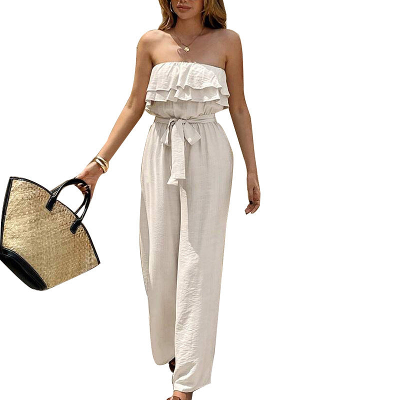 Sophisticated Detail Ruffled Jumpsuit