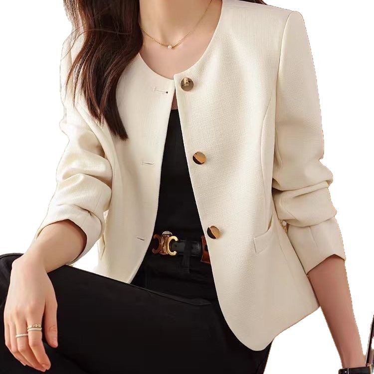 Cropped Crew Neck Jacket